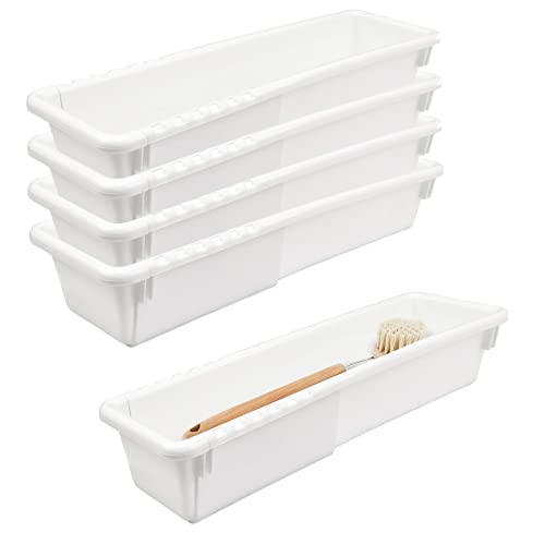 5 Pack Expandable Drawer Organizer for Utensils Holder, Adjustable Cutlery Tray, Drawer Dividers Organizer for Silverware, Flatware, Knives in Kitchen, Bedroom, Living Room (M)