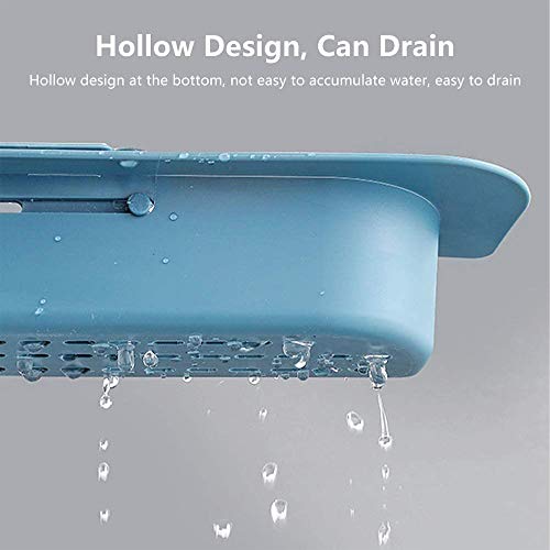 INNOLV Telescopic Sink Storage Rack Faucet Splash Guard Kitchen Sink Sponge Holder, Expandable Dish Caddy Sponge Soap Drying Rack, Shelf Organizer Scrubber and Adjustable Hanger with Towel Bar