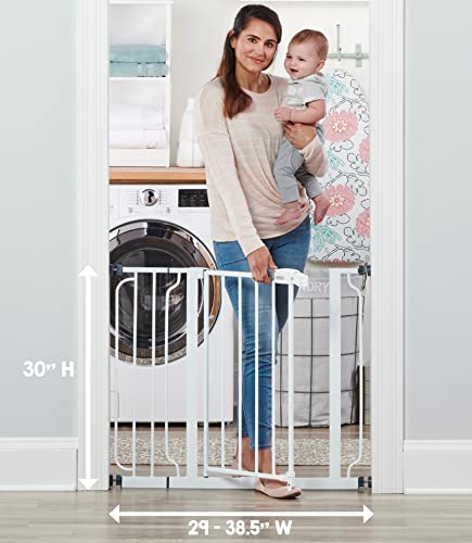 Regalo Easy Step 38.5-Inch Wide Walk Thru Baby Gate, Includes 6-Inch Extension Kit, 4 Pack Pressure Mount Kit, 4 Pack Wall Cups and Mounting Kit