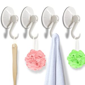 suction cup hooks, sundoki suction shower hooks heavy duty hangers for window glass door kitchen bathroom shower wall – 4 pack (small)