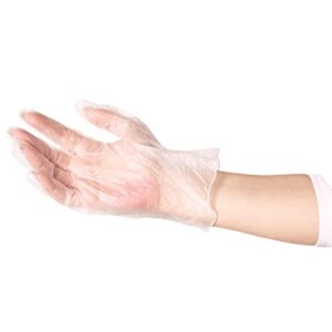 ForPro Disposable Vinyl Gloves, Clear, Industrial Grade, Powder-Free, Latex-Free, Non-Sterile, Food Safe, 2.75 Mil. Palm, 3.9 Mil. Fingers, Medium, 100-Count