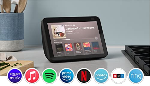Echo Show 8 (2nd Gen, 2021 release) | HD smart display with Alexa and 13 MP camera | Charcoal