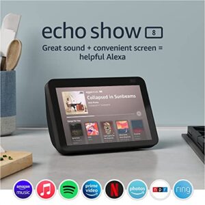 Echo Show 8 (2nd Gen, 2021 release) | HD smart display with Alexa and 13 MP camera | Charcoal