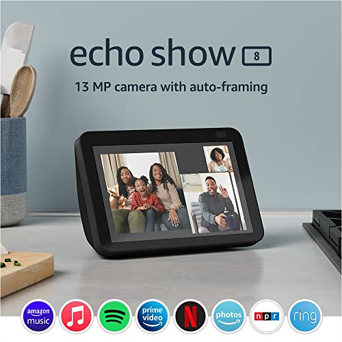 Echo Show 8 (2nd Gen, 2021 release) | HD smart display with Alexa and 13 MP camera | Charcoal