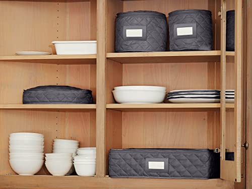 Covermates Flatware Storage - Washable and Stain Resistant, ID Window, Kitchen Storage-Slate