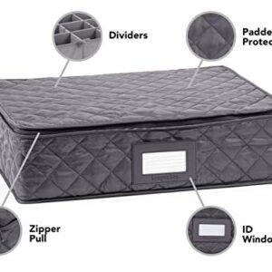 Covermates Flatware Storage - Washable and Stain Resistant, ID Window, Kitchen Storage-Slate