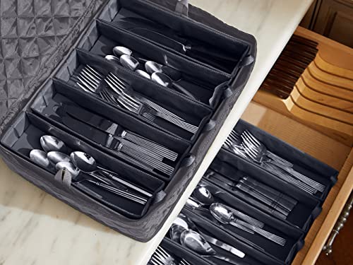 Covermates Flatware Storage - Washable and Stain Resistant, ID Window, Kitchen Storage-Slate