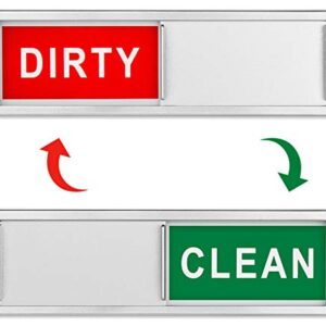 Dishwasher Magnet Clean Dirty Sign Shutter Only Changes When You Push It Non-Scratching Strong Magnet or 3M Adhesive Options Indicator Tells Whether Dishes are Clean or Dirty (Silver)