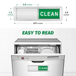 Dishwasher Magnet Clean Dirty Sign Shutter Only Changes When You Push It Non-Scratching Strong Magnet or 3M Adhesive Options Indicator Tells Whether Dishes are Clean or Dirty (Silver)