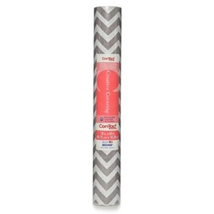 Con-Tact Brand Creative Covering Self-Adhesive Vinyl Drawer and Shelf Liner, 18" x 60', Texture Chevron Gray
