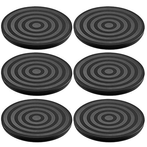 NINGWAAN 6 Pack 8 Inch Rotating Swivel Stand Turntable, 360° Rotatable Bonsai Turntable Stand with Ball Bearings, Plant Turntable Lazy Susan Turntable for Monitor/TV/Potted Plant, Black