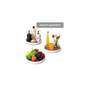 Lazy Susan Organizer 1 Pack, Non-Skid Lazy Susan Turntable 10-12 Inch for Cabinet, Pantry, Kitchen, Countertop, Vanity Display Stand White/Grey (10 INCH)