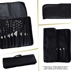 XYJ Chef Knife Bag (8 slots) Holds 8pcs Knives Black Canvas Roll Bags Portable Storage Carry Bag For Kitchen Knife Tools Portable Knife Holder (Knives Not Included)