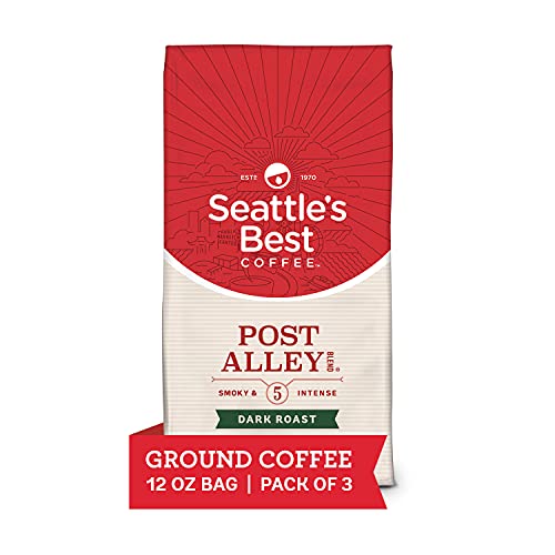 Seattle's Best Coffee Post Alley Blend Dark Roast Ground Coffee | 12 Ounce Bags (Pack of 3)