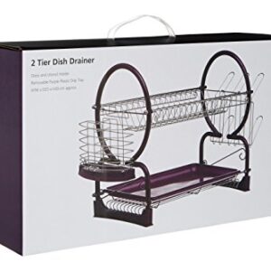 Premier Housewares 2-Tier Dish Drainer - Purple