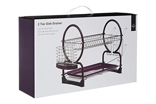 Premier Housewares 2-Tier Dish Drainer - Purple