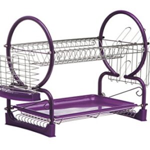 Premier Housewares 2-Tier Dish Drainer - Purple