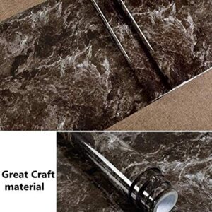 Simplemuji Black Glossy Adhesive Paper Marble Granite Look Effect Countertops Vinyl Film Backsplash Wallpaper Waterproof Oilproof Adhesive Removable 12inch X 79inch