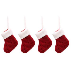 bestoyard 4pcs christmas cutlery bags fork spoon socks tableware silverware holders knitting stockings