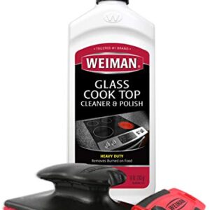 Weiman Cooktop and Stove Top Cleaner Kit - Glass Cook Top Cleaner and Polish 10 oz. Scrubbing Pad, Cleaning Tool, Razor, Scraper