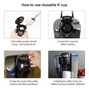 Reusable K Cups For Keurig, Reusable K CUP Coffee Filter Refillable Single K CUP for Keurig 2.0 1.0 BPA Free-6 Packs