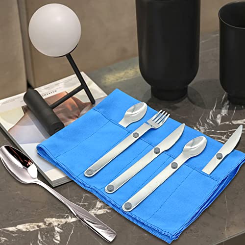 4 Pcs Silver Storage Bags Silver Storage Cloth Anti Tarnish Silver Protector Bags for Silverware Flatware Storage Organizer Place Setting Roll with 2 Pcs Silver Cleaning Cloth for Teaspoon Utensils