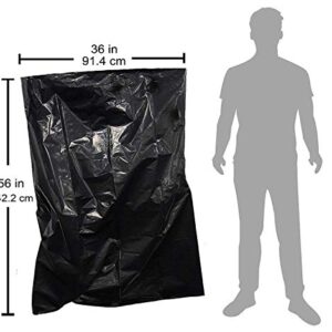 Reli. ProGrade Contractor Trash Bags 55 Gallon (20 Bags w/ Ties) Black 55 Gallon Trash Bags Heavy Duty, Garbage Bags / Construction Bags (2 mil) (55 Gallon - 60 Gallon), Black