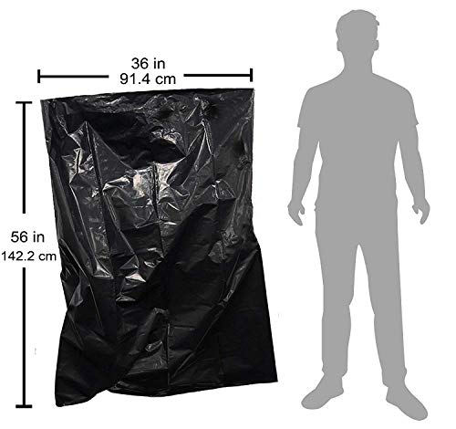 Reli. ProGrade Contractor Trash Bags 55 Gallon (20 Bags w/ Ties) Black 55 Gallon Trash Bags Heavy Duty, Garbage Bags / Construction Bags (2 mil) (55 Gallon - 60 Gallon), Black