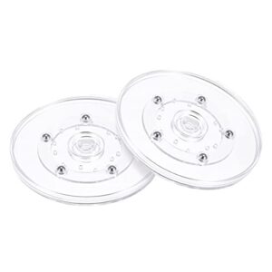 meccanixity 5inch rotating swivel stand with steel ball bearings lazy susan base turntable for kitchen corner cabinets, clear pack of 2