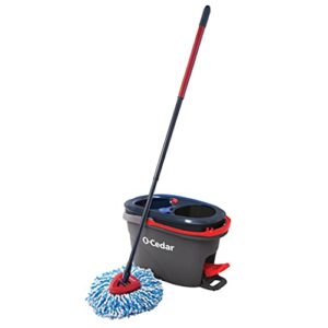 O-Cedar EasyWring RinseClean Microfiber Spin Mop & Bucket Floor Cleaning System, Grey