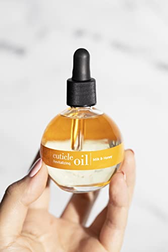 Cuccio Naturale Revitalizing- Hydrating Oil For Repaired Cuticles Overnight - Remedy For Damaged Skin And Thin Nails - Paraben /Cruelty-Free Formula - Milk And Honey - 2.5 Oz