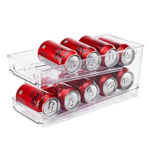 roham refrigerator organizer bins pop soda can dispenser beverage holder (12 oz, 6 inch wide)