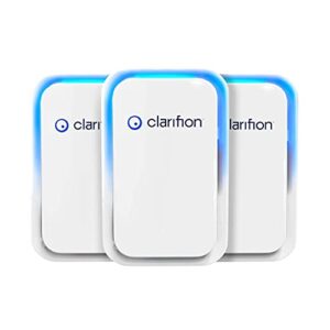 clarifion – air ionizers for home (3 pack), negative ion filtration system, quiet air freshener for bedroom, office, kitchen, portable air filter odor, smoke dust, pets, eliminator, mini air cleaner