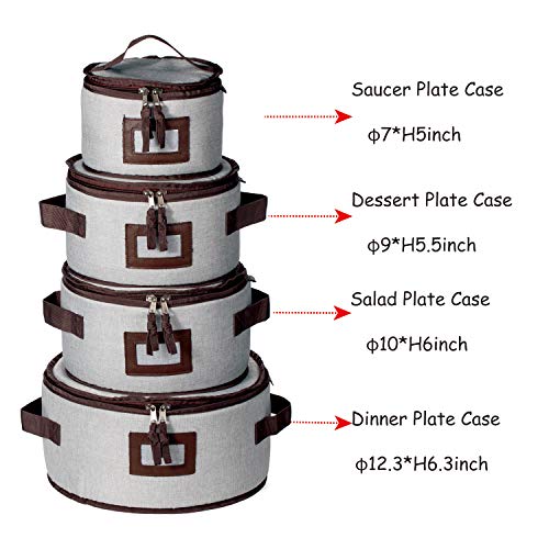 Jillmo China Dish Containers Set, 5-Piece Dinnerware Storage Case for Storing & Moving Dishes and Cups