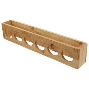 cabilock wine cup server dish wood beer flight tray bamboo wine glass holder modern wooden wine rack wine cup display rack 6 holes wine cup server dish wood paddle serving tray