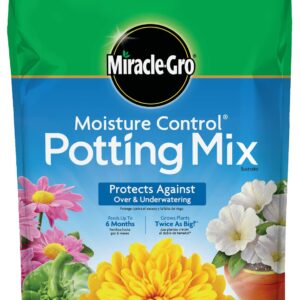 Miracle-Gro Moisture Control Potting Mix - Soil for Indoor & Outdoor Containers, Added Fertilizer Feeds Up to 6 Months, 8 qt.