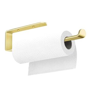 hchangen paper towel holder, under cabinet paper towel holder wall mounted stainless steel paper towel holder for kitchen or bathroom, self adhesive or drilling (gold)