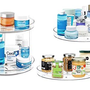 2 Tier Lazy Susan Bathroom Organizer with 2 Pack Lazy Susan