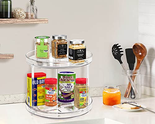 2 Tier Lazy Susan Bathroom Organizer with 2 Pack Lazy Susan