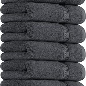 Utopia Towels 6 Pack Premium Hand Towels Set, (16 x 28 inches) 100% Ring Spun Cotton, Ultra Soft and Highly Absorbent 600GSM Towels for Bathroom, Gym, Shower, Hotel, and Spa (Grey)