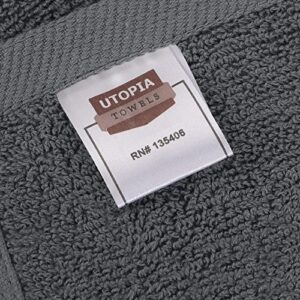 Utopia Towels 6 Pack Premium Hand Towels Set, (16 x 28 inches) 100% Ring Spun Cotton, Ultra Soft and Highly Absorbent 600GSM Towels for Bathroom, Gym, Shower, Hotel, and Spa (Grey)