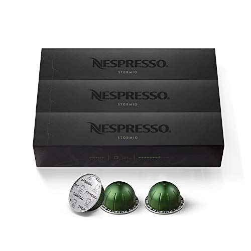 Nespresso Capsules VertuoLine, Stormio, Dark Roast Coffee, 30 Count Coffee Pods, Brews 7.77 Ounce (VERTUOLINE ONLY)