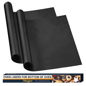 oven liners for bottom of oven, 2 pack large thick heavy duty non-stick oven mat set, 15.74″x 23.62″ bpa and pfoa free oven floor protector liner, kitchen friendly cooking accessory