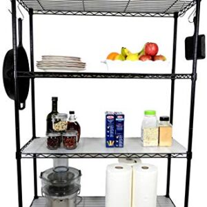 ACHub 14 x 36 Wire Shelf Liners, Set of 4 & Bonus S-Shaped Hooks, Waterproof, Heavy Duty, Translucent Plastic Liners for Wired Rack Shelving