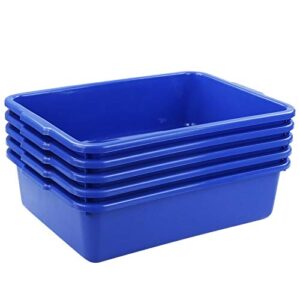 obstnny 8 l small commercial bus box, plastic wash tub basin, 5 packs, navy blue