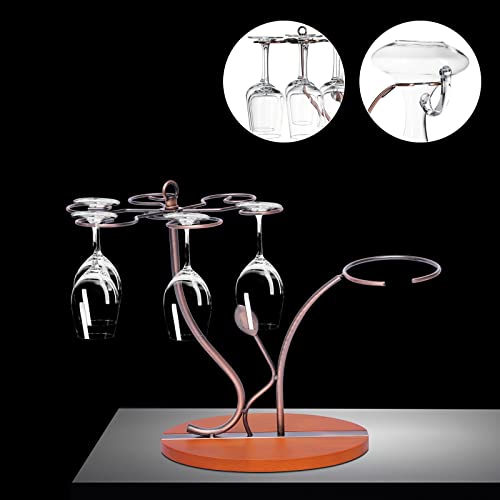 ONENUSYON 6 Hook Table Wine Glass Racks Creative Wine Glass Rack Ornaments, Upside Down Goblet Racks Simple Independent Storage Racks