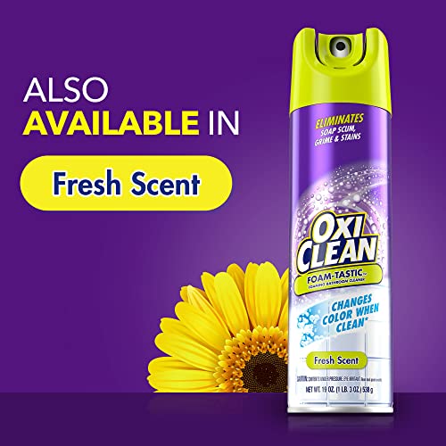 OxiClean Foam-Tastic™ Foaming Bathroom Cleaner, Citrus Scent, Eliminates Soap Scum, Grime and Stains, 19 oz Spray Can