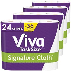 viva signature cloth paper towels, task size – 24 super rolls (4 packs of 6 rolls) = 36 regular rolls (81 sheets per roll)