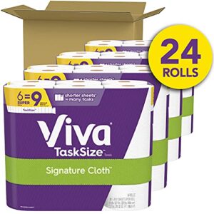 Viva Signature Cloth Paper Towels, Task Size - 24 Super Rolls (4 Packs of 6 Rolls) = 36 Regular Rolls (81 Sheets Per Roll)