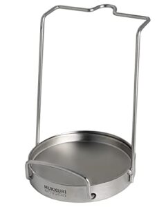 mukkuri pot lid organizer, pot lid holder 304 stainless steel pot lid stand,lid and spoon rest cutting board holder,pot lid rack for kitchen utensil(silver)